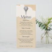 Steampunk Hot Air Ballon Hochzeit Menükarte (Stehend Vorderseite)