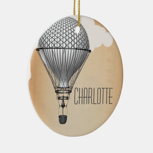 Steampunk Hot Air Ballon Keramikornament (Rechts)