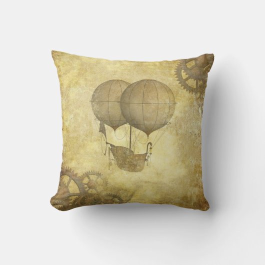 Steampunk Hot Air Ballon Kissen (Vorderseite)