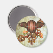 Steampunk Hot Air Ballon Magnet (Vorderseite/Rückseite)