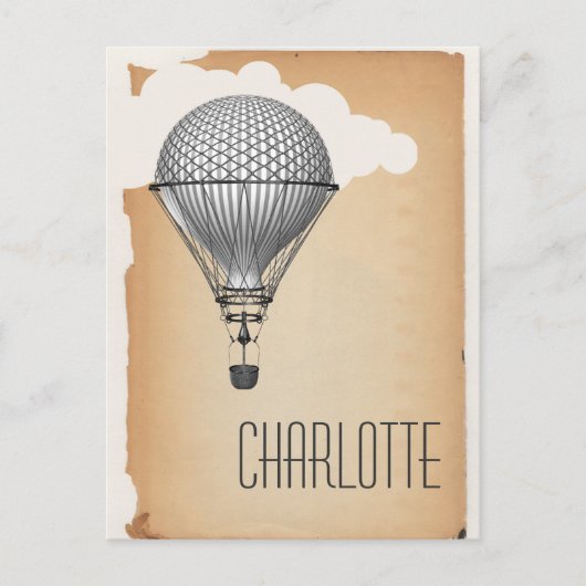 Steampunk Hot Air Ballon Postkarte (Vorderseite)