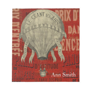 Steampunk Hot Air Ballon Ride Graphic Schriftartes Notizblock