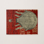 Steampunk Hot Air Ballon Ride Graphic Schriftartes Puzzle (Horizontal)