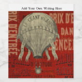 Steampunk Hot Air Ballon Ride Graphic Schriftartes Weinetikett (Einzelnes Label)