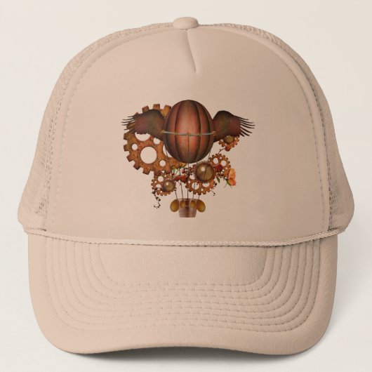 Steampunk Hot Air Ballon Truckerkappe (Vorderseite)