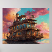Steampunk Houseboat Poster (Vorne)