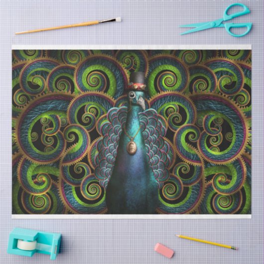 Steampunk - Hübsch als Pfau Seidenpapier (Basteln)