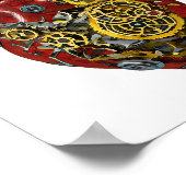 Steampunk Human Heart Anatomic Art Poster (Ecke)