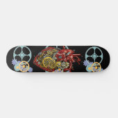 Steampunk Human Heart Anatomie Sci Fi Kunst Skateboard (Horizontal)
