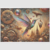 Steampunk Hummingbird Flight Fantasy Decoupage Seidenpapier (Vorderseite)