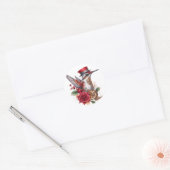 Steampunk Hummingbird mit Red Hat und Uhrwerk Runder Aufkleber (Umschlag)