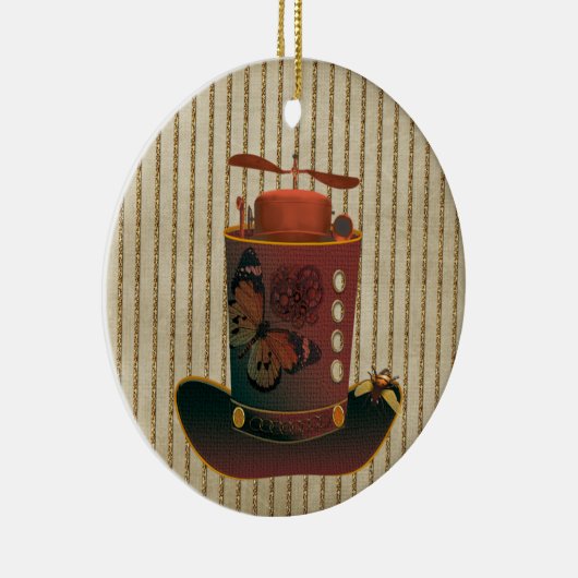 Steampunk-Hutschmuck Keramik Ornament (Rechts)