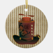 Steampunk-Hutschmuck Keramik Ornament (Vorne)