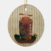 Steampunk-Hutschmuck Keramik Ornament (Links)