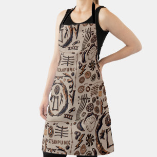 Steampunk-Illustrationen Muster Braun Schürze