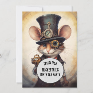 Steampunk-Individuelle Name bei Flickertail Einladung