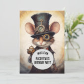 Steampunk-Individuelle Name bei Flickertail Einladung (Stehend Vorderseite)