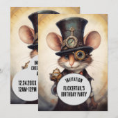 Steampunk-Individuelle Name bei Flickertail Einladung (Vorne/Hinten)
