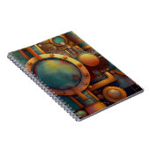 Steampunk Industrial Geometry Art Notizblock (Rechte Seite)