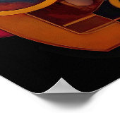 Steampunk Industrial Geometry Art Poster (Ecke)