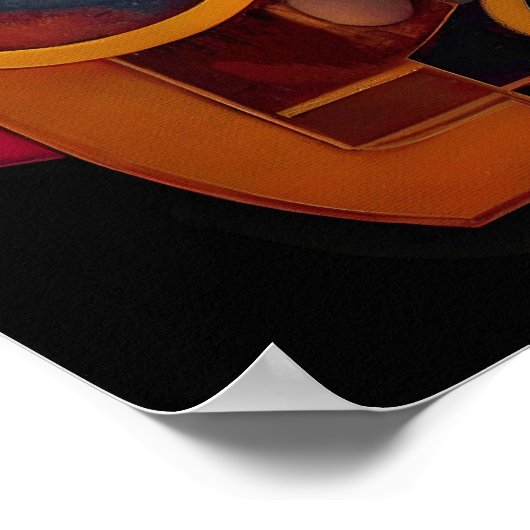 Steampunk Industrial Geometry Art Poster (Ecke)