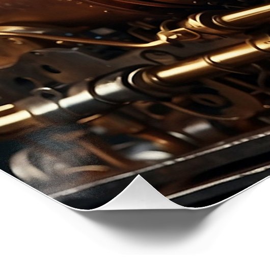 Steampunk Industrie-Motor Poster (Ecke)