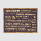 Steampunk Industrie-Typografie-Schild FA4 Découpag Seidenpapier (Vorderseite)