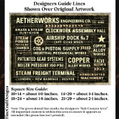 Steampunk Industrie-Typografie-Schild FA5 Découpag Seidenpapier
