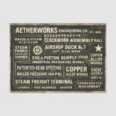 Steampunk Industrie-Typografie-Schild FA5 Découpag Seidenpapier (Vorderseite)