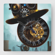 Steampunk-Industrie-Zahnräder-Uhr-Wanduhr