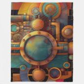 Steampunk Industrielle Geometrie-Kunst Fleecedecke (Vorderseite)
