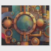 Steampunk Industrielle Geometrie-Kunst Geschenkpapier (Flach)