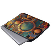 Steampunk Industrielle Geometrie-Kunst Laptopschutzhülle (Vorne Knopf)