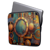 Steampunk Industrielle Geometrie-Kunst Laptopschutzhülle (Vorderseite Links)