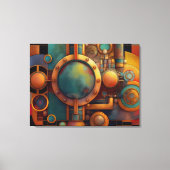Steampunk Industrielle Geometrie-Kunst Leinwanddruck (Vorderseite)