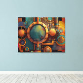 Steampunk Industrielle Geometrie-Kunst Leinwanddruck (Insitu (Holzboden))