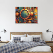 Steampunk Industrielle Geometrie-Kunst Leinwanddruck (Insitu (Schlafzimmer))