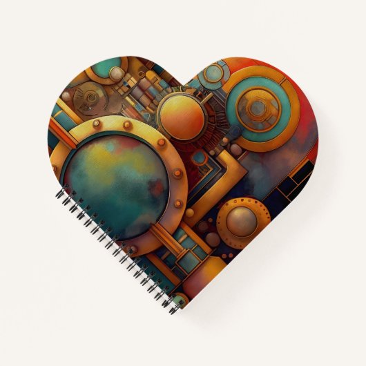 Steampunk Industrielle Geometrie-Kunst Notizblock (Vorderseite)