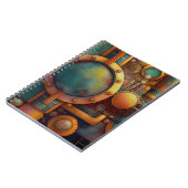 Steampunk Industrielle Geometrie Kunst Notizblock (Linke Seite)