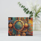 Steampunk Industrielle Geometrie Kunst Postkarte (Stehend Vorderseite)