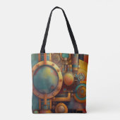 Steampunk Industrielle Geometrie-Kunst Tasche (Rückseite)