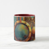 Steampunk Industrielle Geometrie-Kunst Tasse (Zentrum)