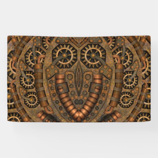 Steampunk industrielles Vintages Uhrwerk Banner (Horizontal)