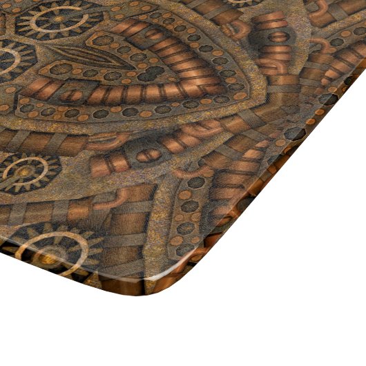 Steampunk industrielles Vintages Uhrwerk Schneidebrett (Ecke)