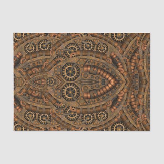 Steampunk industrielles Vintages Uhrwerk Seidenpapier (Vorderseite)