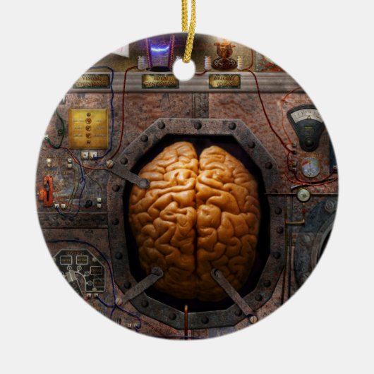 Steampunk - Informationsüberflutung Keramikornament (Vorne)