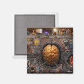 Steampunk - Informationsüberladung Magnet (Vorderseite/Rückseite)