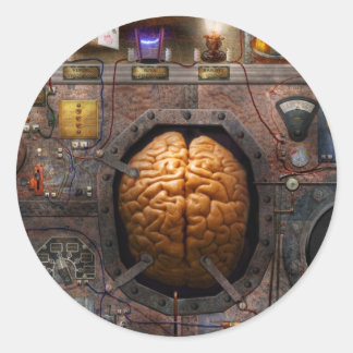 Steampunk - Informationsüberladung Runder Aufkleber