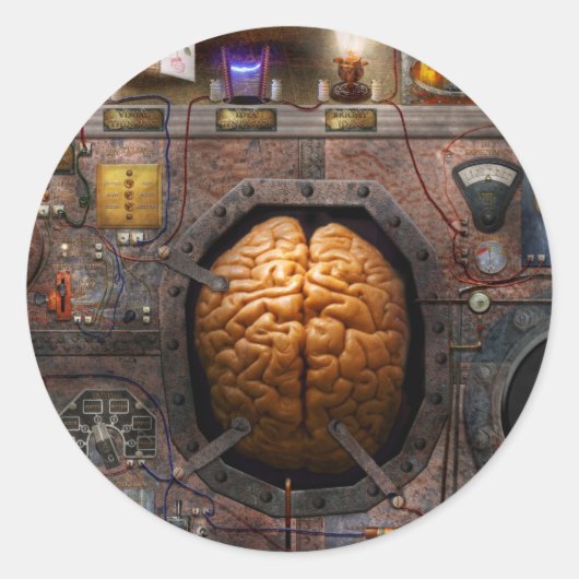 Steampunk - Informationsüberladung Runder Aufkleber (Vorderseite)