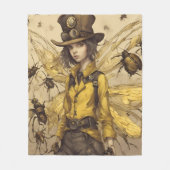 Steampunk Insect Lady Fleecedecke (Vorderseite)